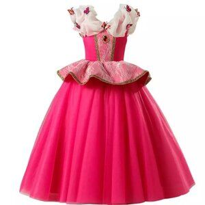 Pink Puffy Dress with detachable butterflies